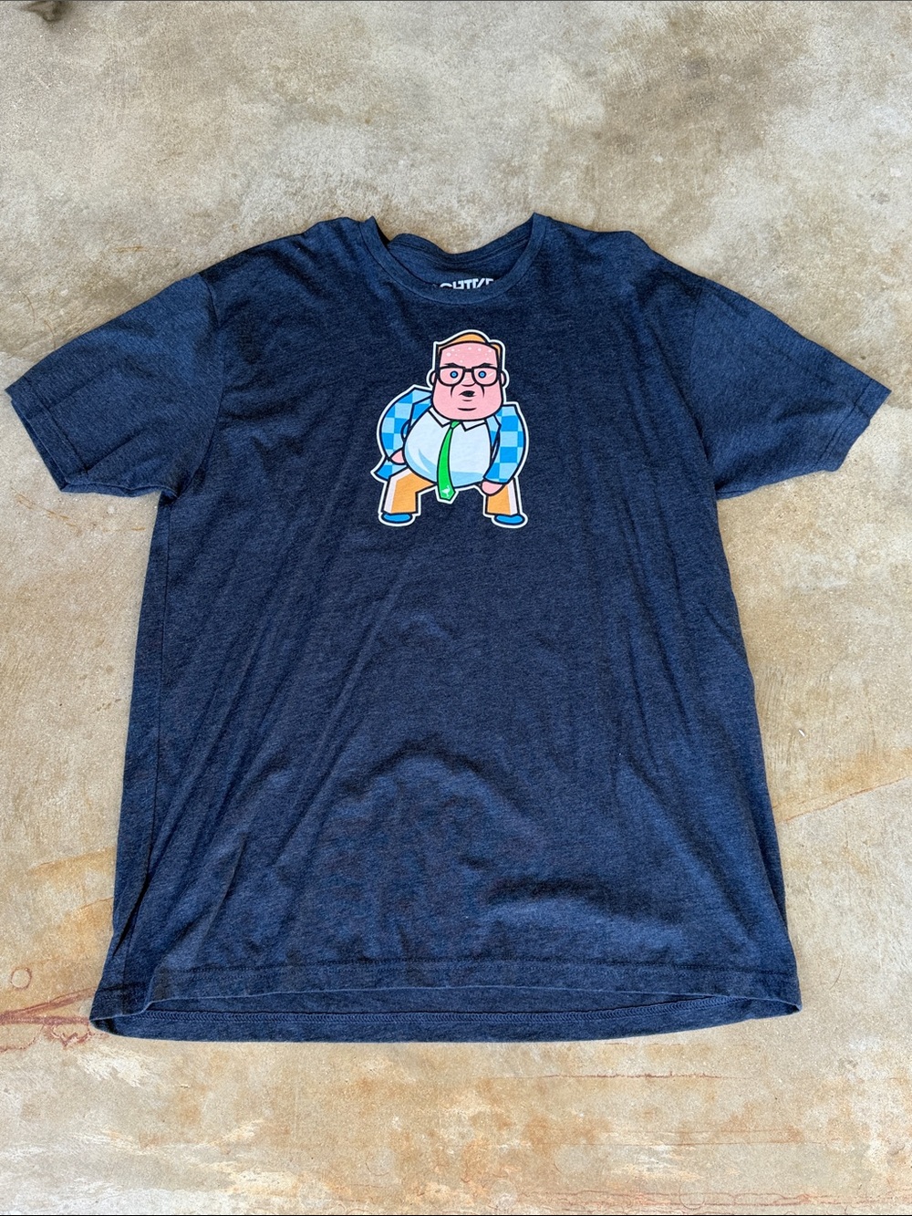 Heather Navy Short-Sleeve Graphic Tee with Cartoon Character